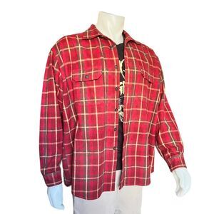 Mens Red 100% Cotton Chamois Flannel Mens Shirt Size XL